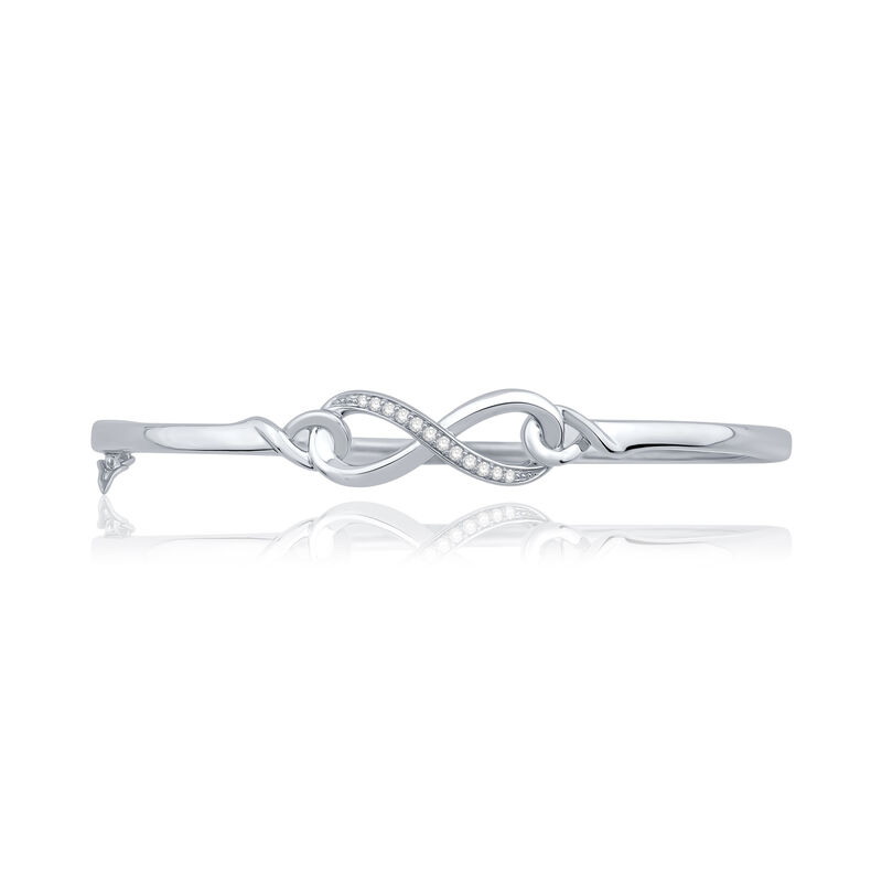 Diamond Inifinity Bangle in Sterling Silver image number null